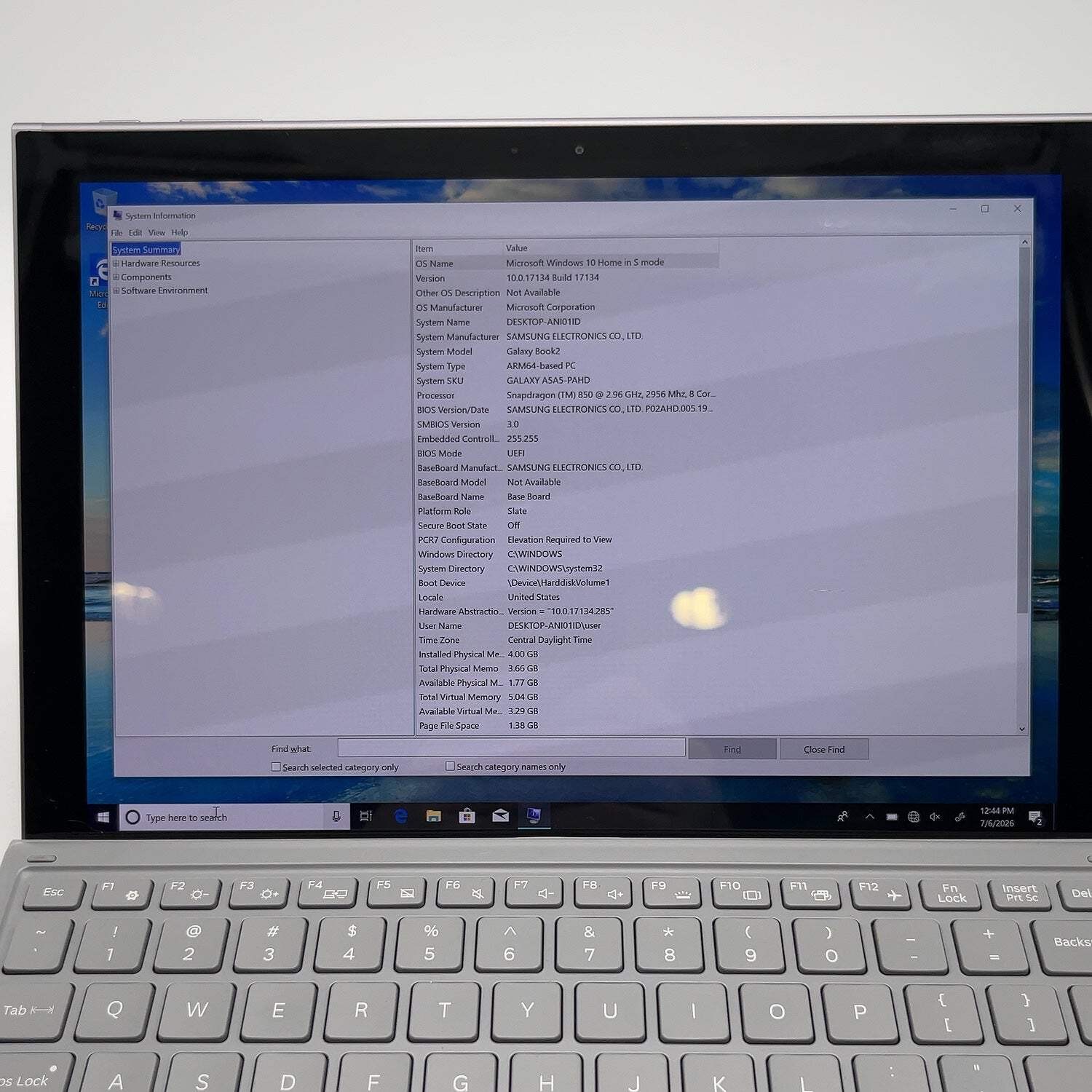 Samsung Galaxy Book2 EM5J6CV 12″ Snapdragon 850 2.96 GHz 4GB RAM 128GB SSD