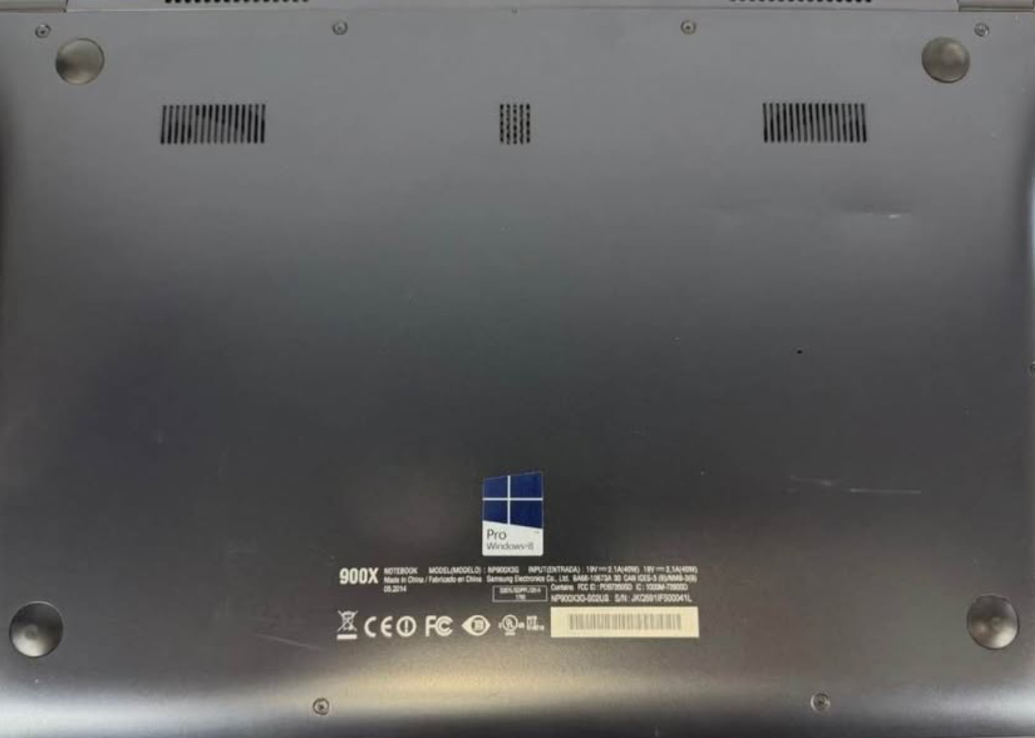 Samsung Laptop 900X (NP900X3G) – 128GB/8GB with Charger – TESTED & WORKING
