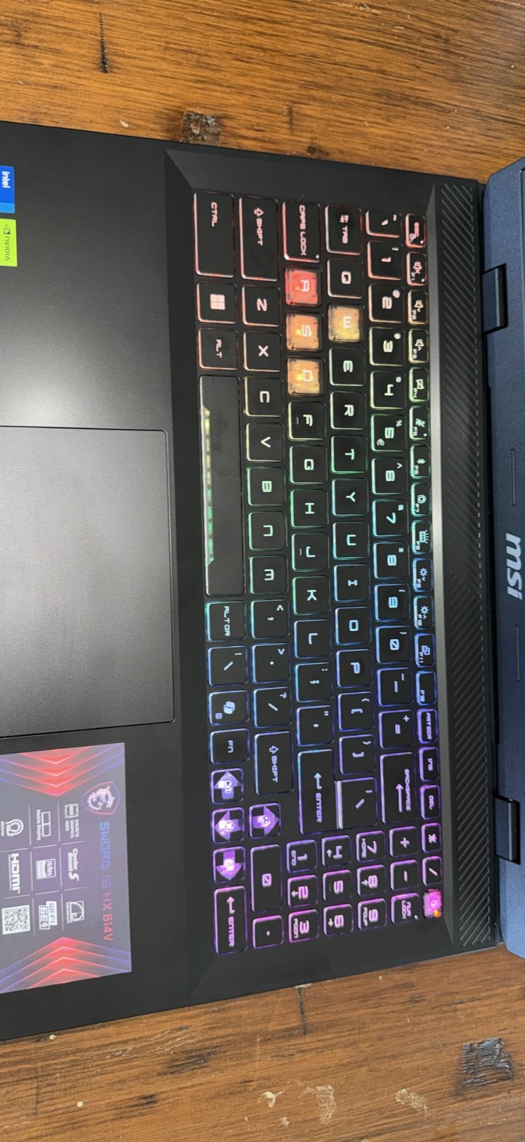 MSI Sword 16 HX B14V 16″ Gaming Laptop i7-14650HX 16GB 1TB SSD RTX40608GB Win 11