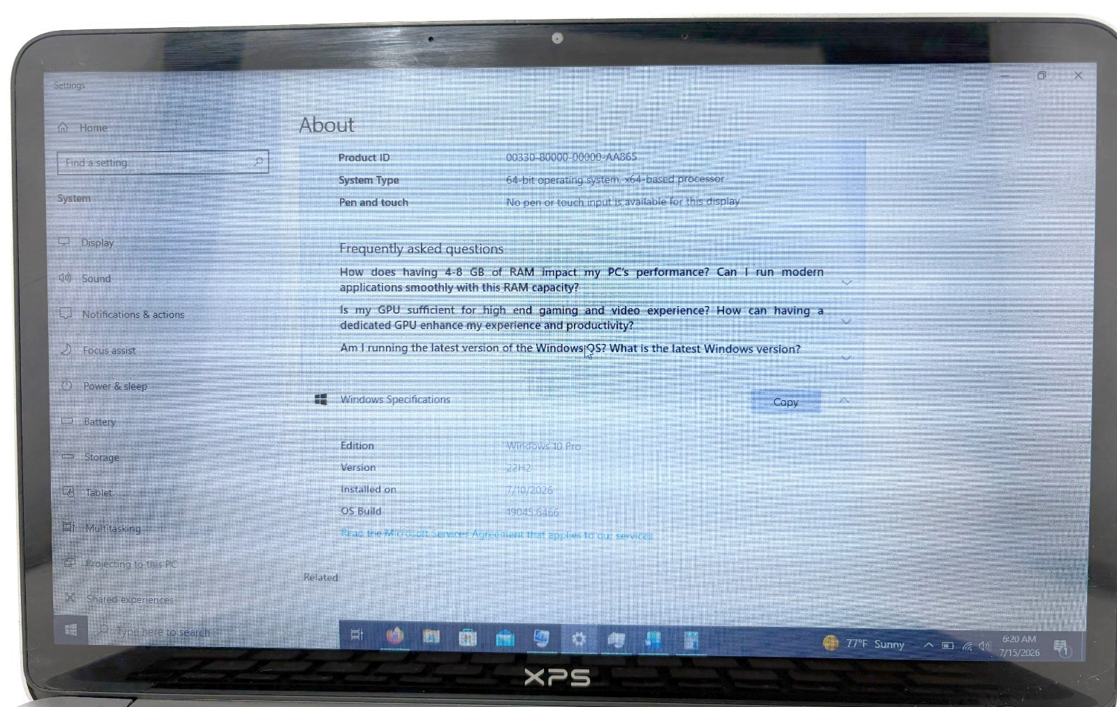 Dell System XPS L321X 13.3″ 256GB SSD 4GB RAM win 10 1.7GHz i7-2637M; 566104