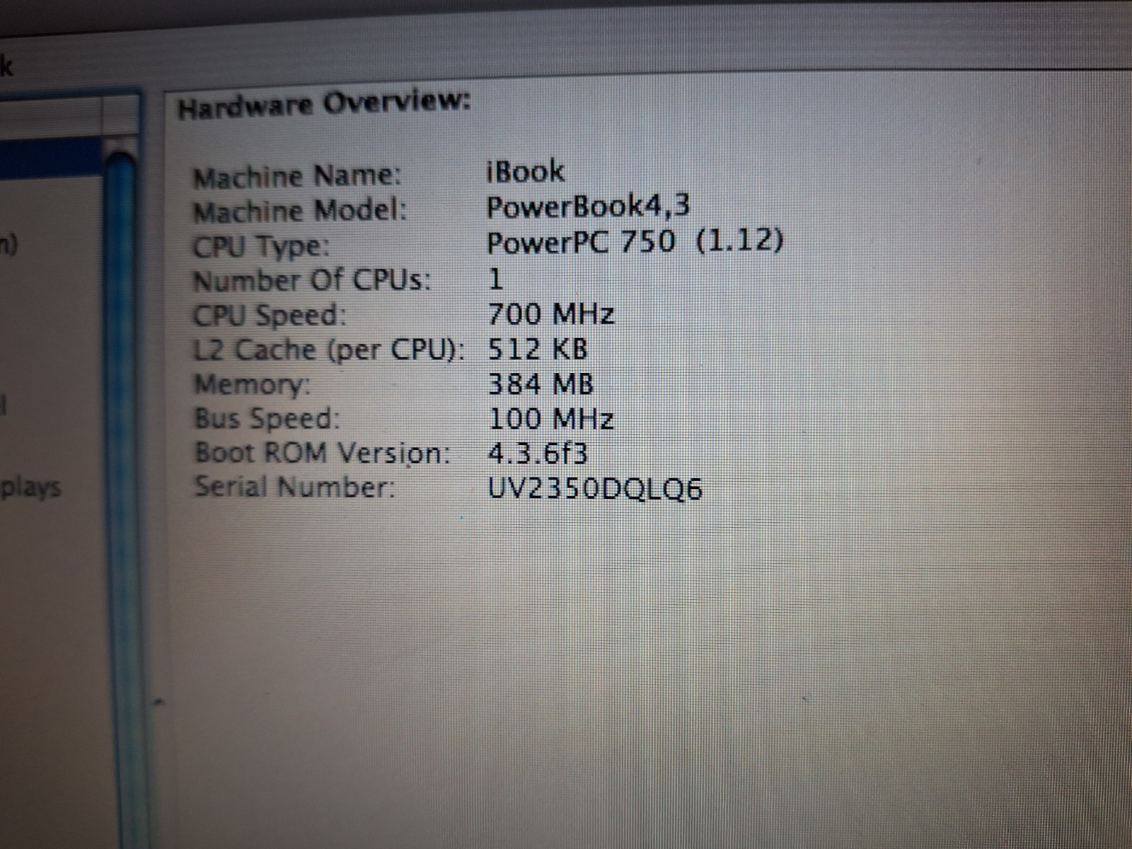 Apple I Book Power Book 4,3 12in screen white used