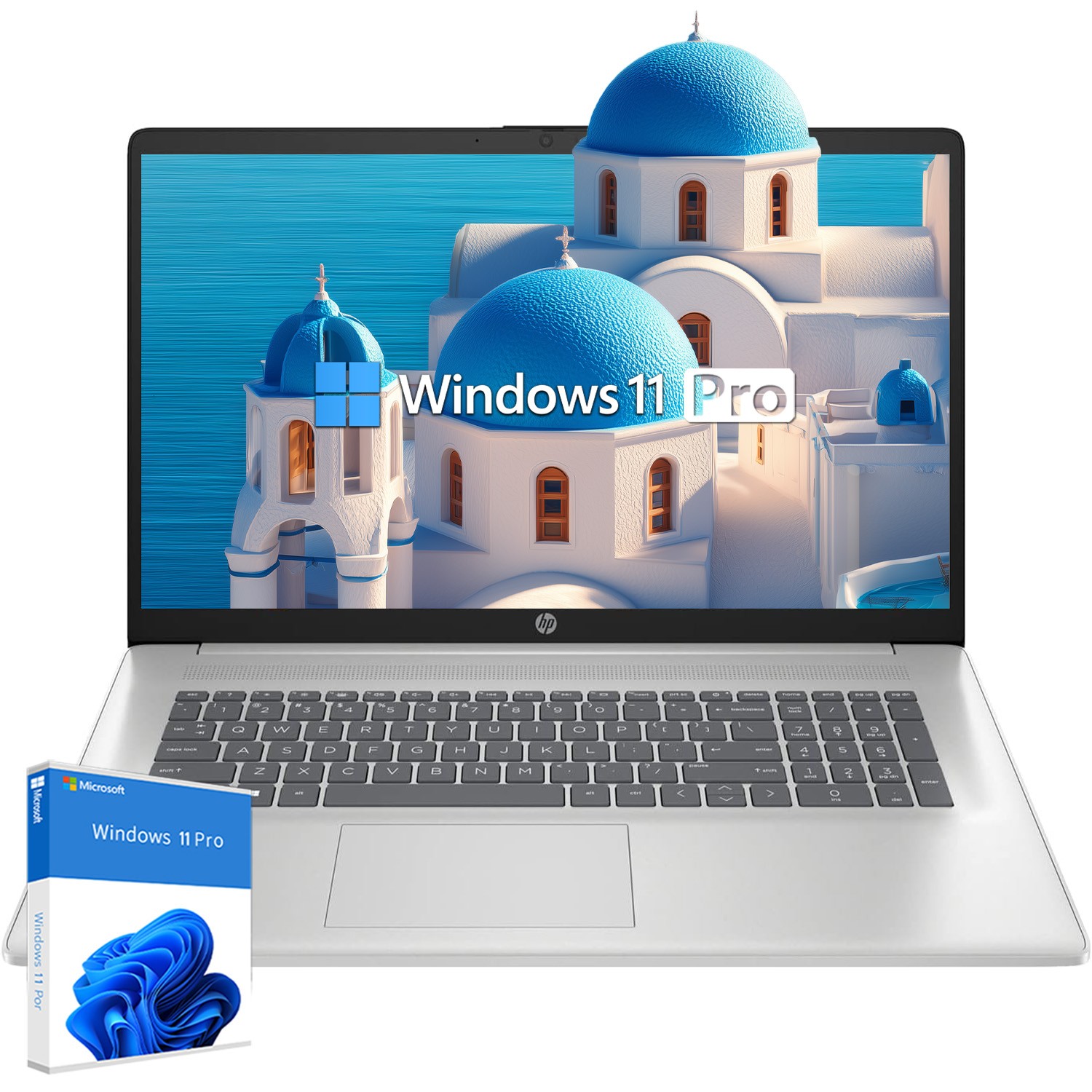 HP 17.3″HD Touch Laptop computer AMD Ryzen 5-7530U UPTO 64GB RAM 2TB SSD Silver
