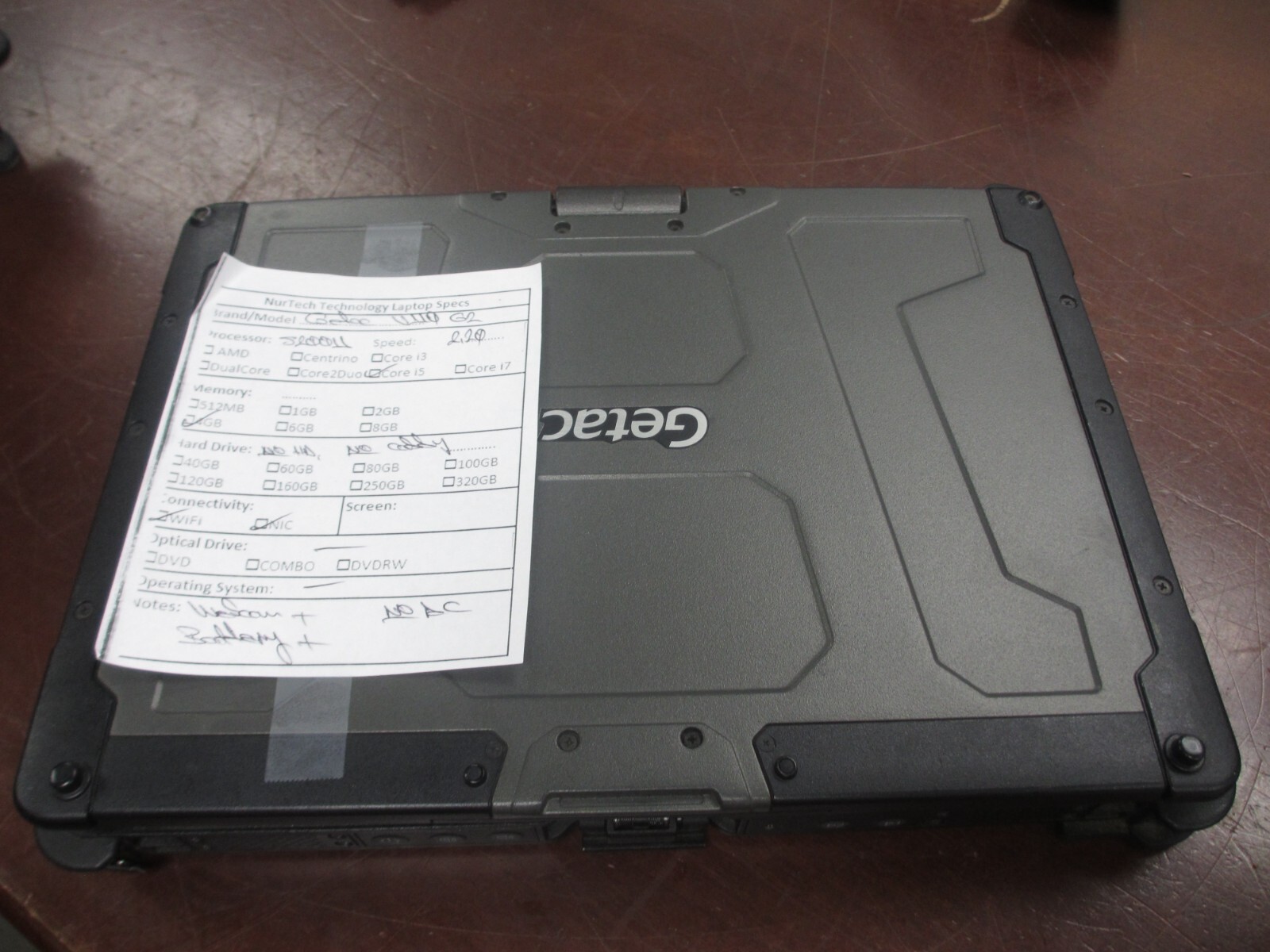Getac V110 G2 i5 5200U 2.20GHZ 4GB Web-Cam Laptop [NO HDD/CADDY/OS/AC/Pen]