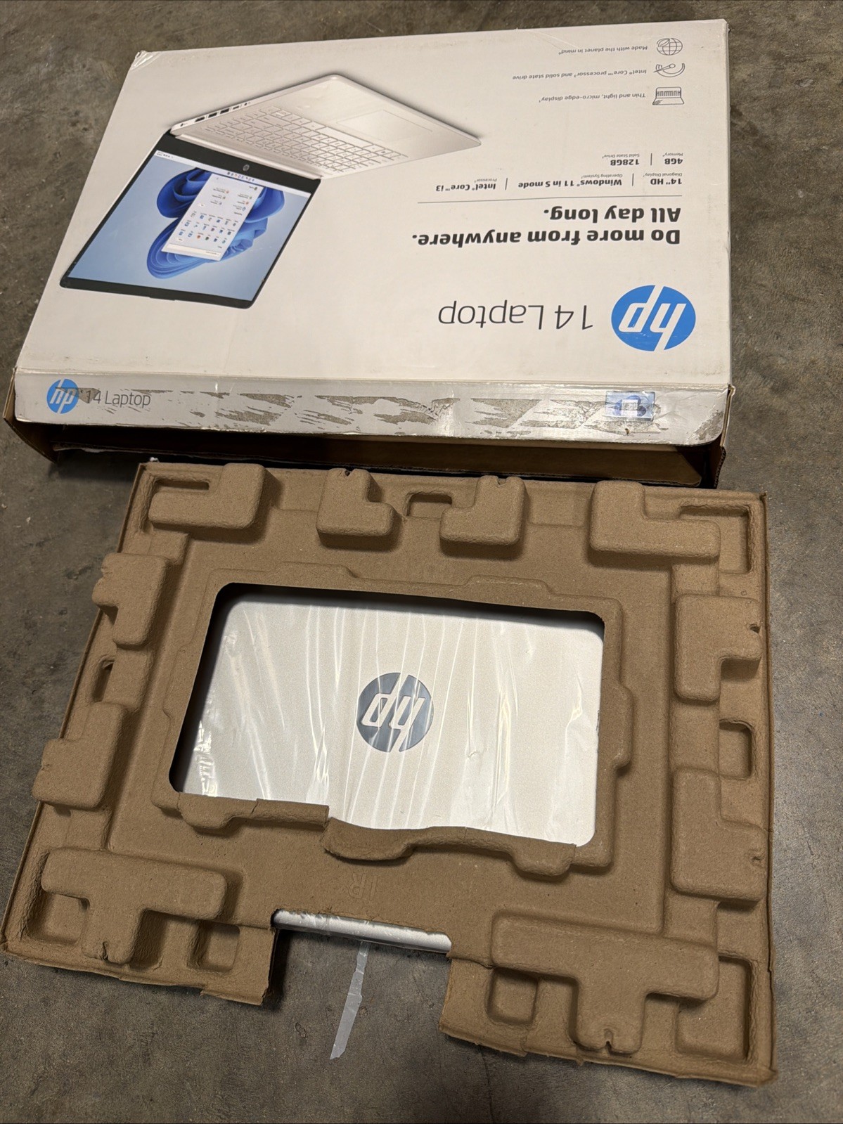 BRAND NEW HP 14dq2031wm 14″ HD i31115G4 3GHz Intel UHD Graphic 600 4GB RAM 128GB