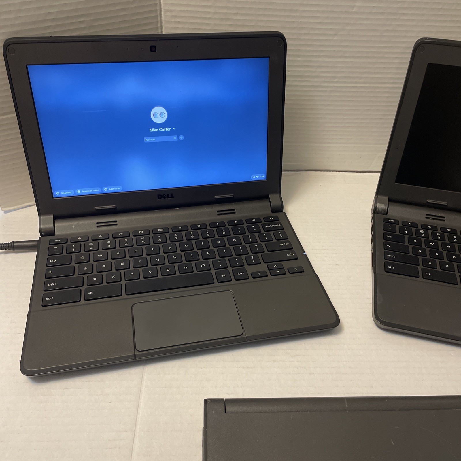 X3 Lot Of Dell P22T001 11.6″ Chromebook w/Celeron 2.16GHz/4GB/16GB (Black)