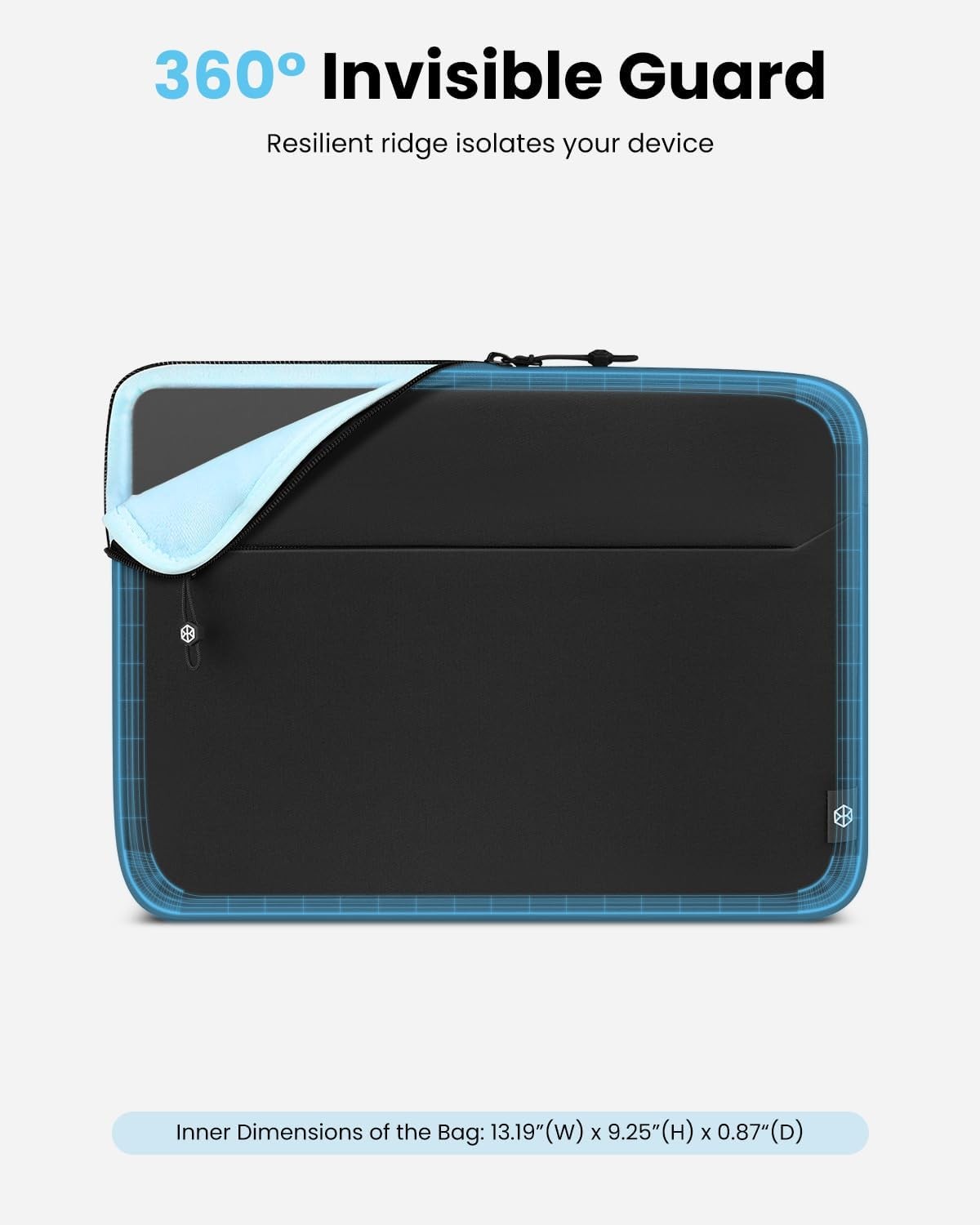Sleeve for 14-Inch Laptop, 360° Protective, Slim Bag with Accessory Pocket