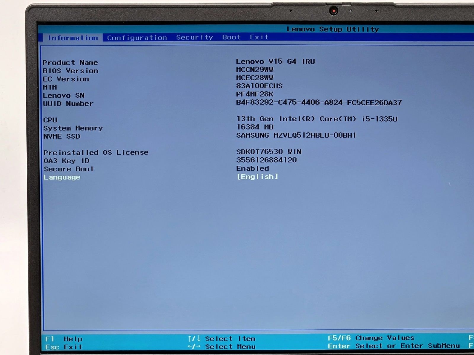 Lenovo V15 G4 IRU 15″ FHD 13TH I5-1335U 512GB SSD 16GB W11P Webcam