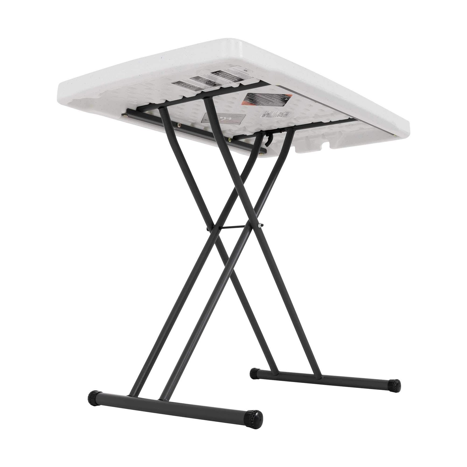 Lifetime 28241 Adjustable Folding Laptop Table TV Tray 30″ White Granite