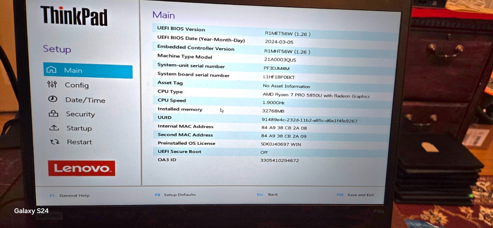 Lenovo ThinkPad P14s Gen 2 Ryzen 7 PRO 5850U 32GB 1TB NVMe WIN 11 P