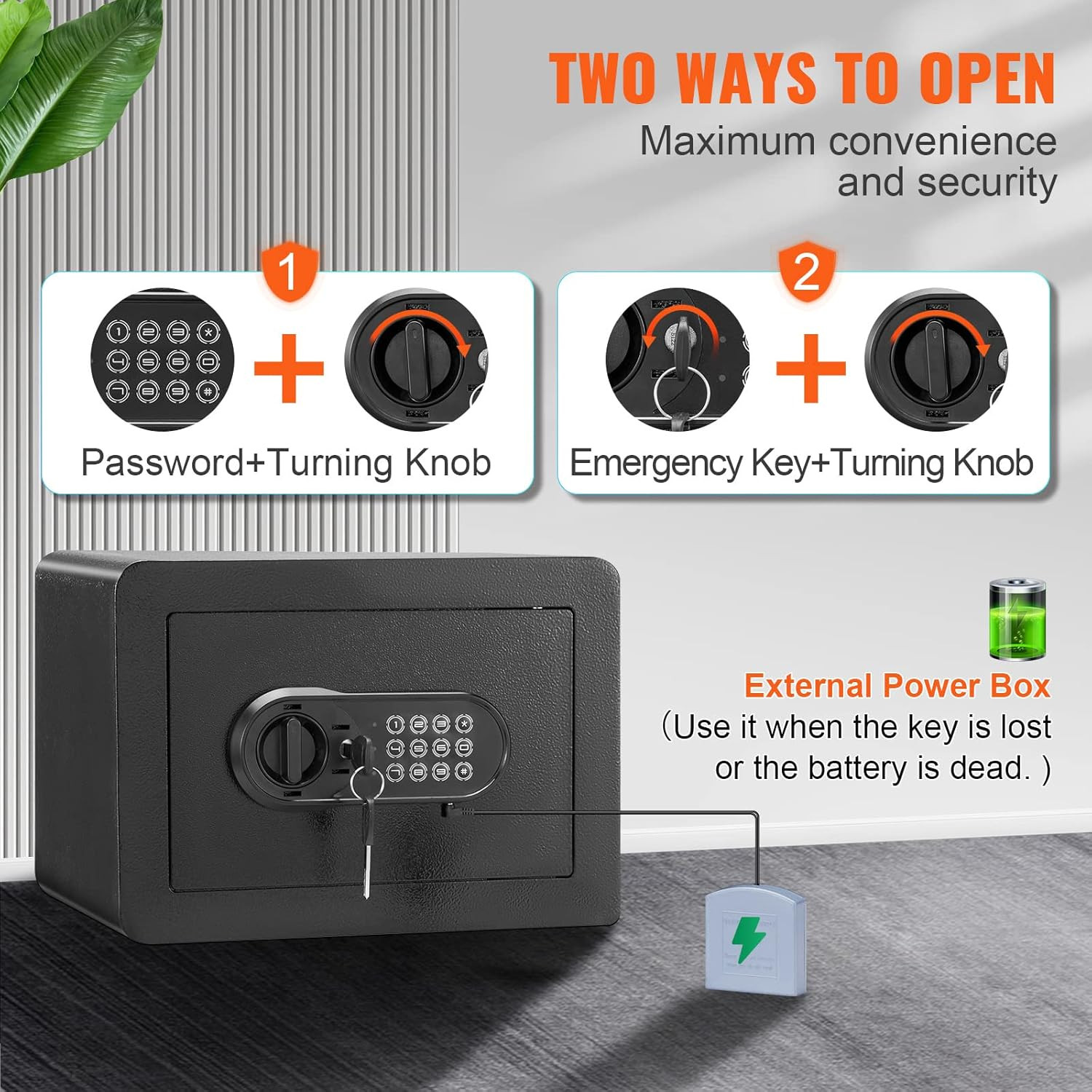 Compact Steel Security Safe with Digital Keypad for Home & Hotel Use