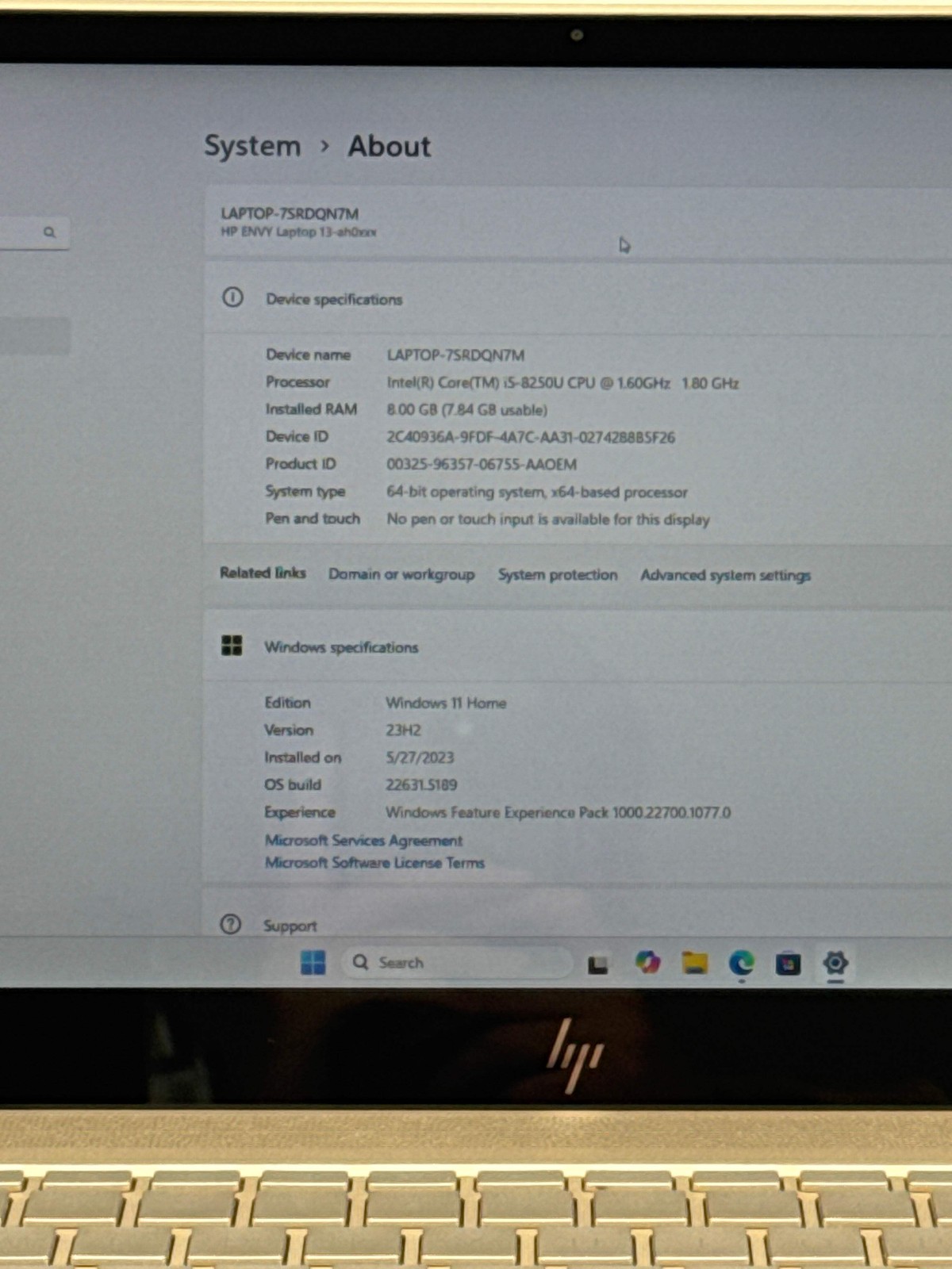 HP Envy 13-ah0075nr 13.3″ Laptop i5-8250U 8GB RAM 128GB SSD Win 11 Pro + Charger