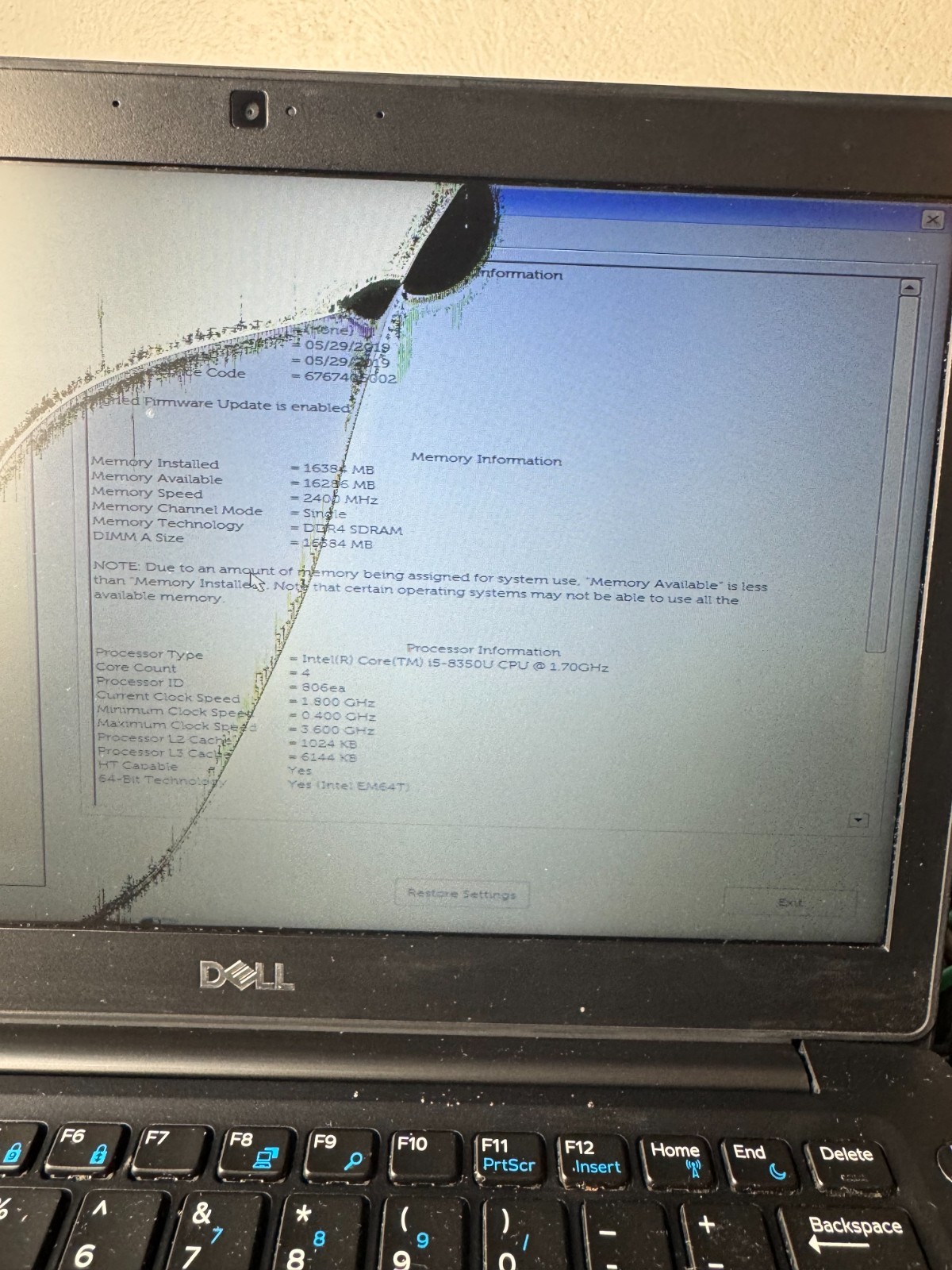 Dell Latitude 7290 Core i5-8350U Laptop for Parts/Repair #5037