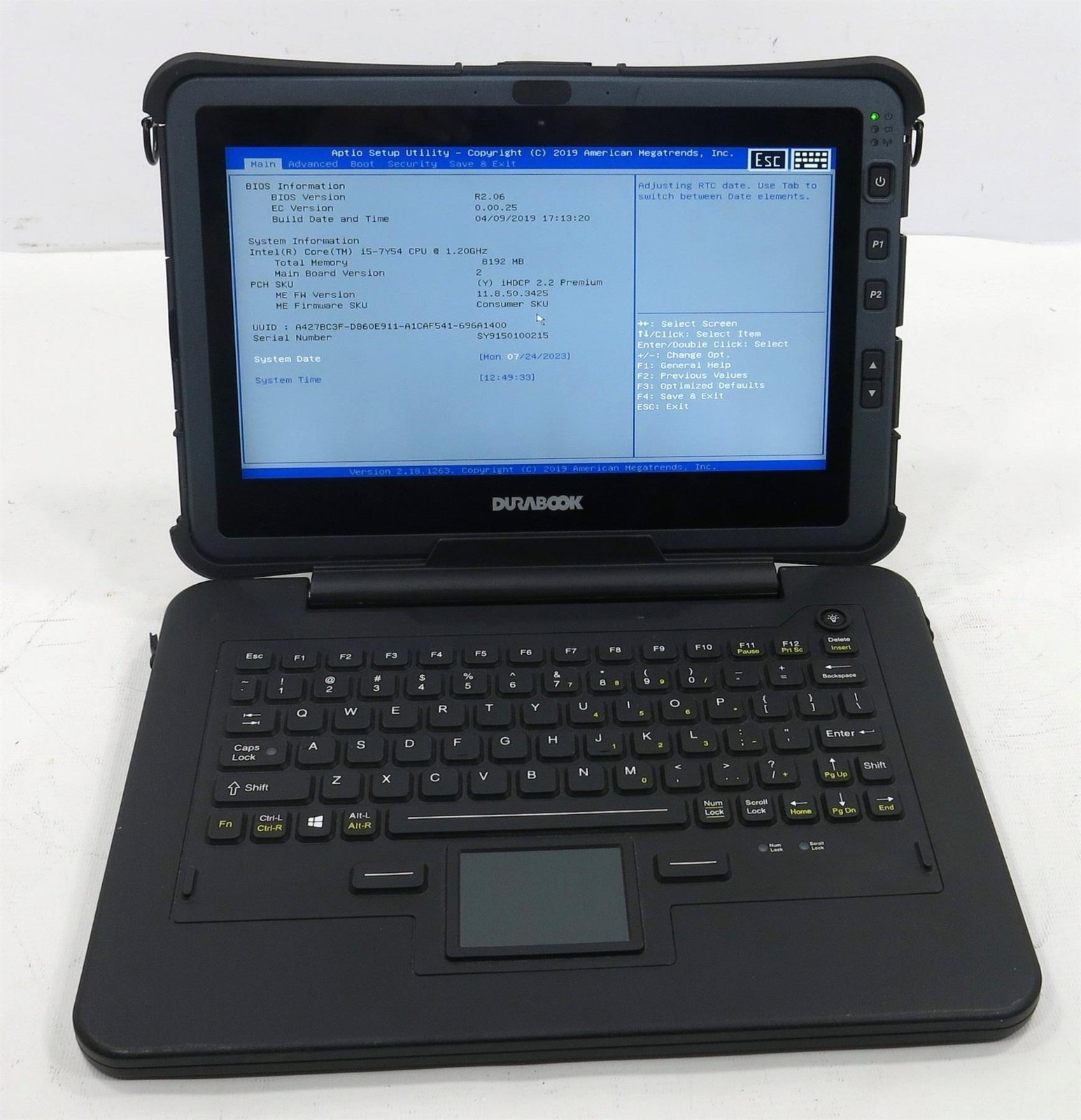 DURABOOK U11 Core i5-7Y54 1.20GHz 8GB Touch Screen Tablet – No SSD