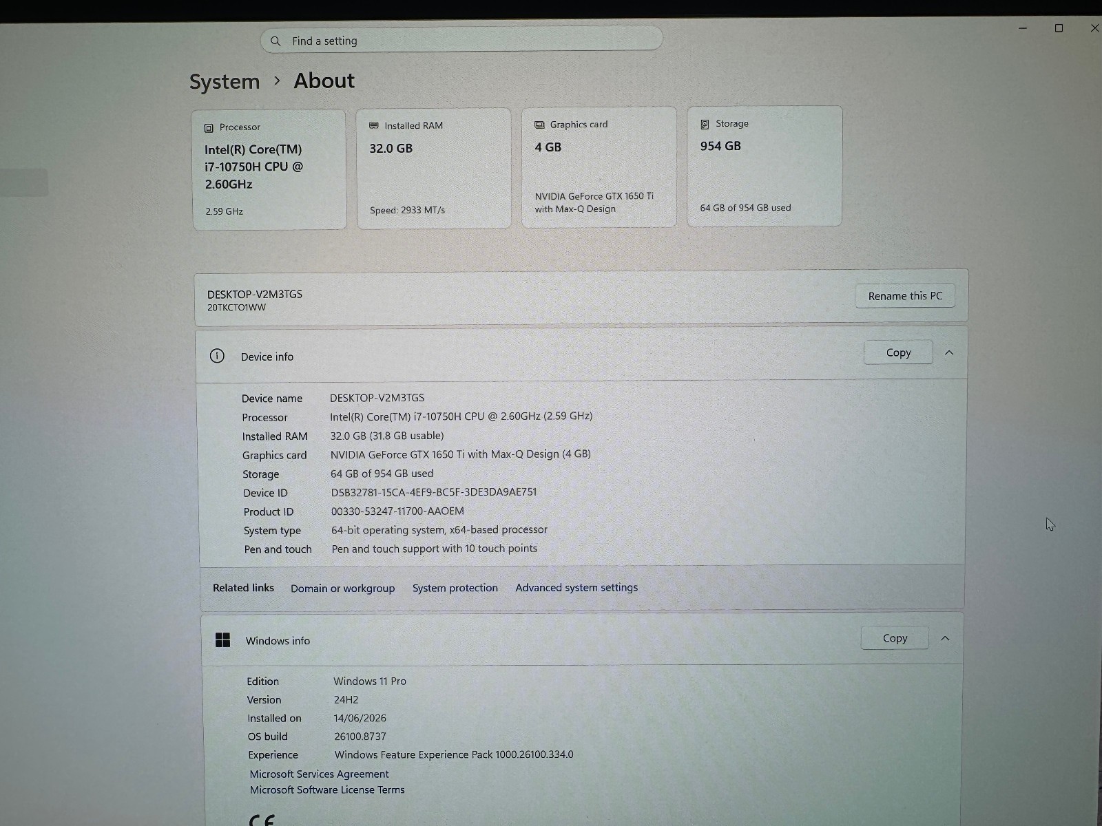 Lenovo X1 Extreme Gen 3 Intel i7-10750H@2.6GHz/1T/32G/NVidia 4K DolbyVision