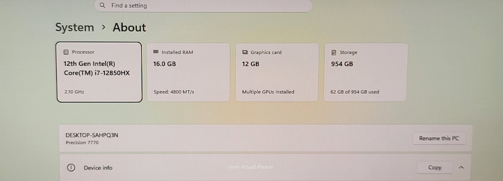 Dell Precision 7770 17.3″ FHD i7-12850HX 1TB SSD 16GB RAM W11P RTX A3000 12GB