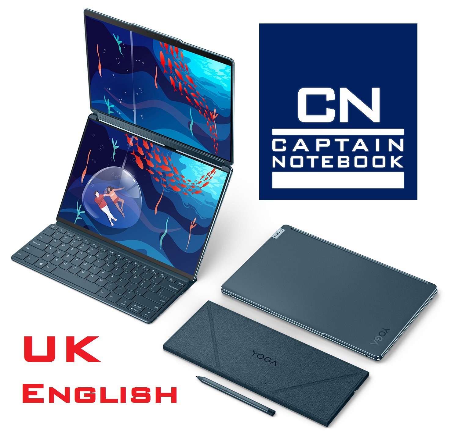 UK ENGLISH KEYB LENOVO YOGA BOOK 9i 2x 13″ DUAL DISPLAY TOUCH i7 16GB 1TB PEN GAR
