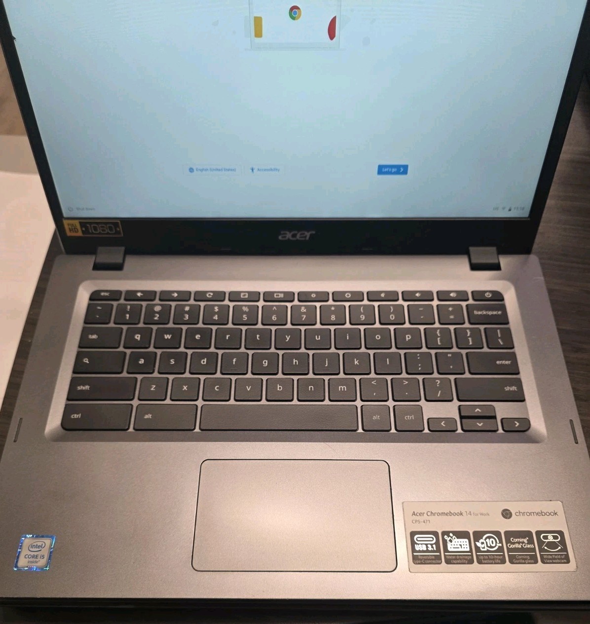 Acer Chromebook 14 N15Q13 i5 6200U 8GB RAM 32GB SSD 1080P LCD CP5-471-581N