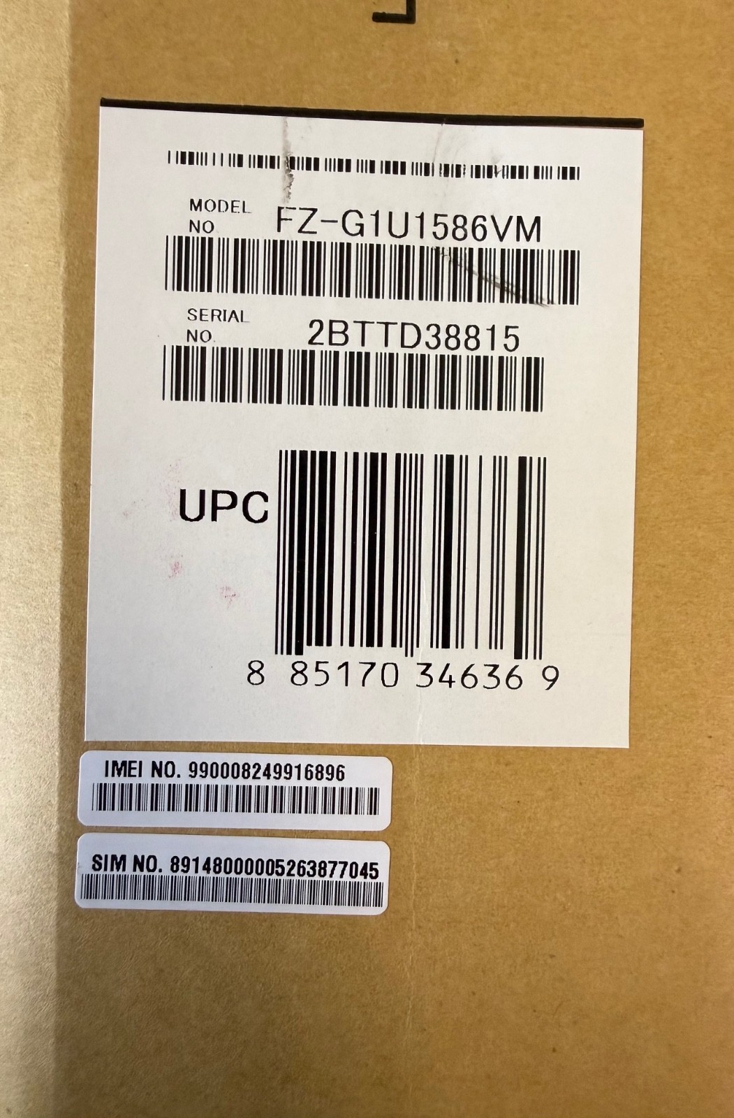 Panasonic Toughpad FZ-G1U1586VM Rugged Tablet 10.1″ i5-7300U 8GB 256GB SSD LTE