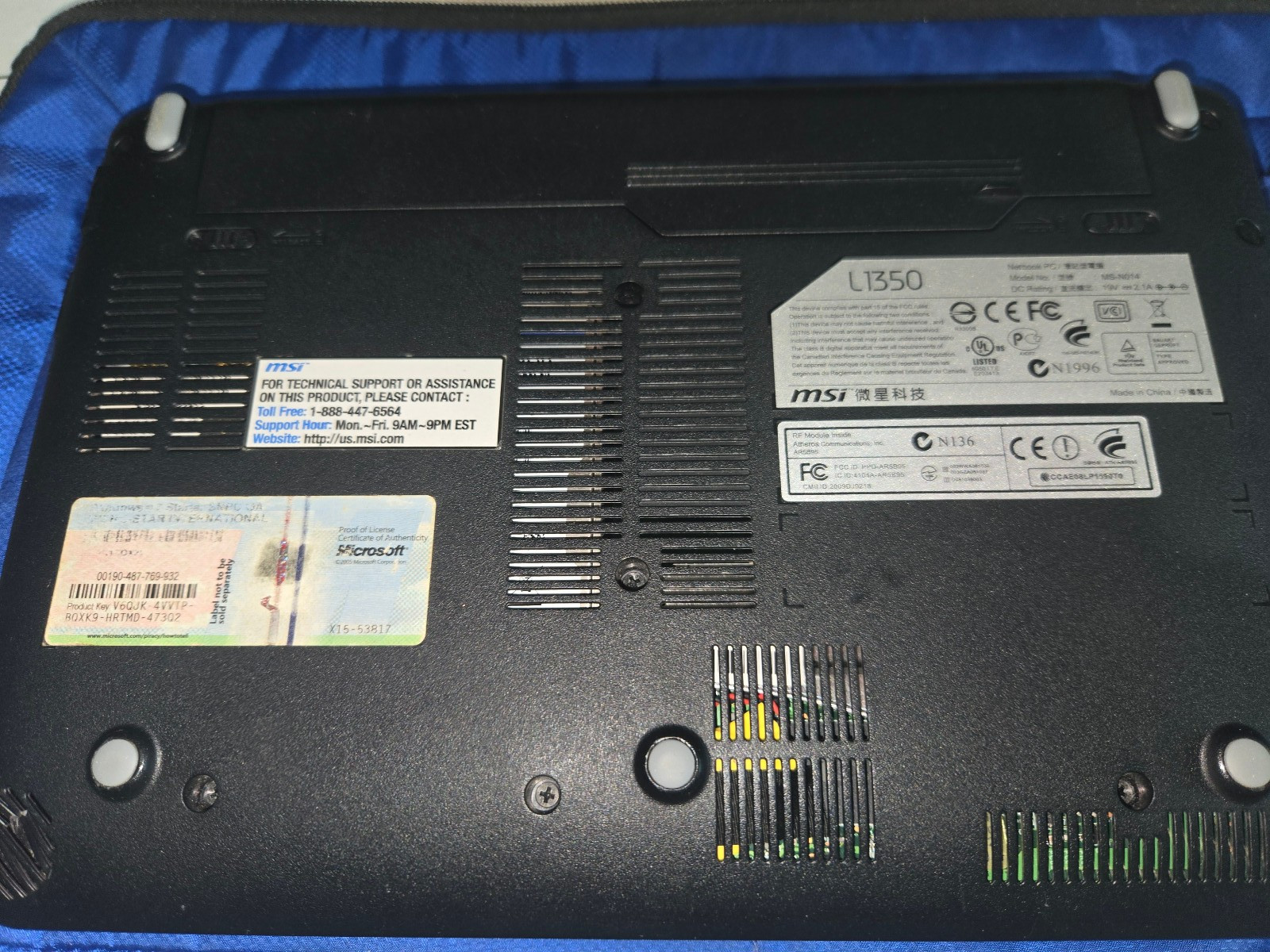 MSI L1350 notebook computer