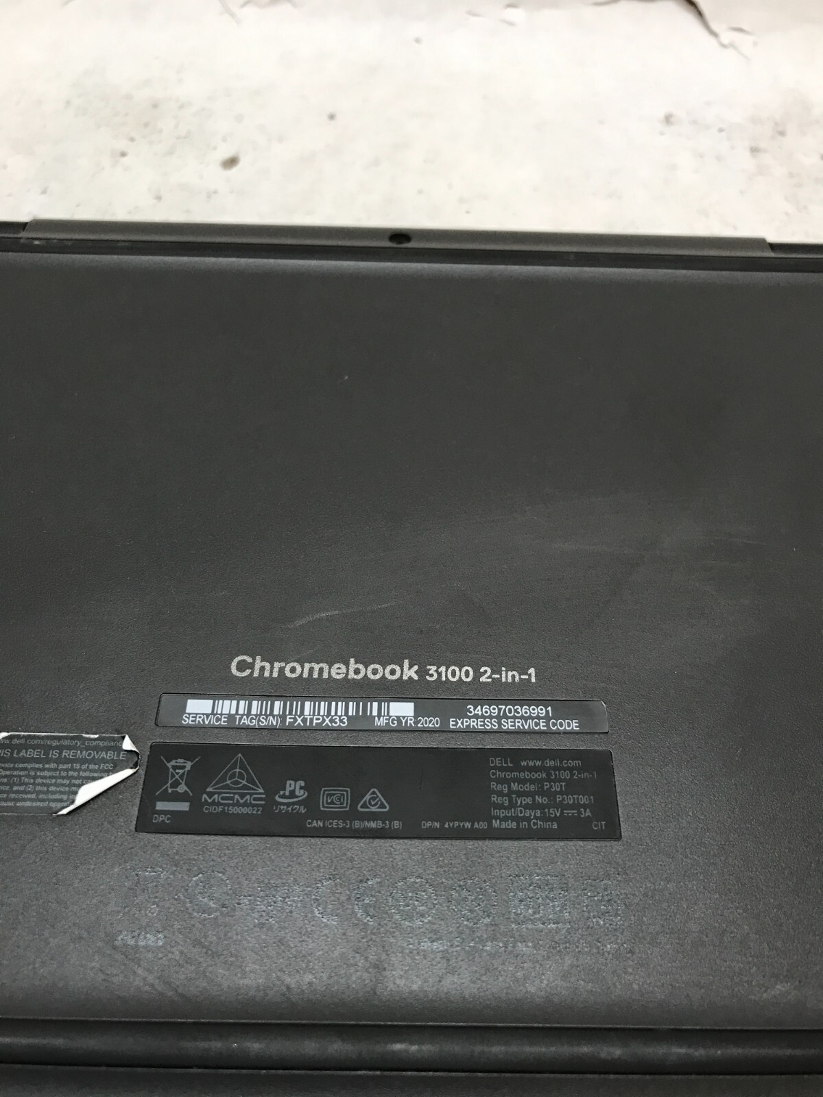 Dell Chromebook 3100 2-in-1 11.6″ Intel Celeron 4GB RAM 16GB eMMC C Grade – – DW