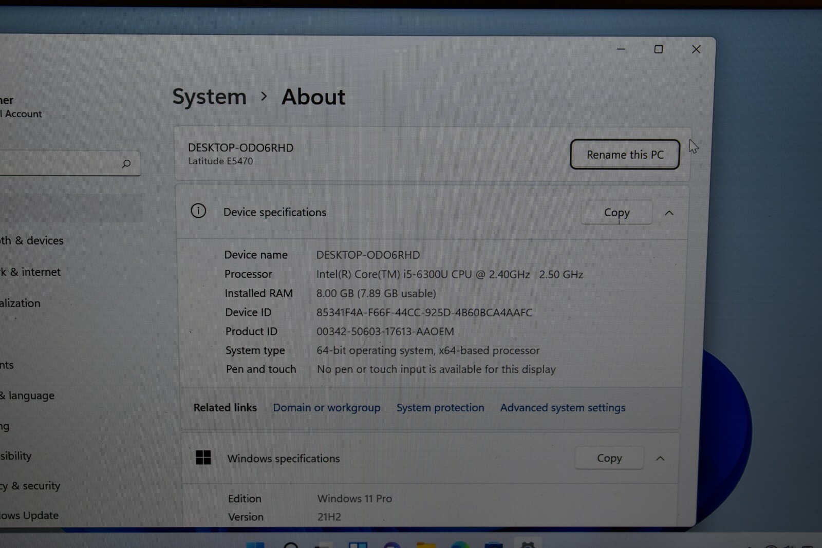 Dell Latitude E5470 Core i5-6300U 2.4Ghz 8GB 128GB SSD 1920×1080 Windows 11 Pro