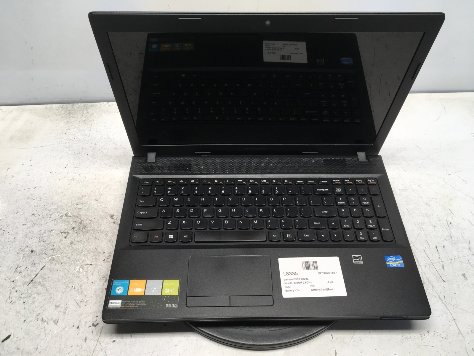 Lenovo G500 20236 Intel i5-3230M 2.6GHz 4 GB NO HDD – Damaged screen