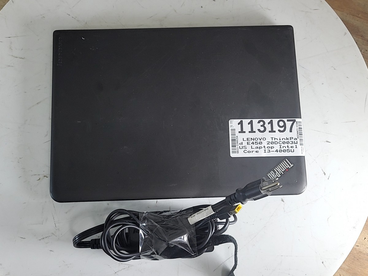 LENOVO ThinkPad E450 20DC003WUS Laptop Intel Core I3-4005U 4GB 500GB SEE NOTES