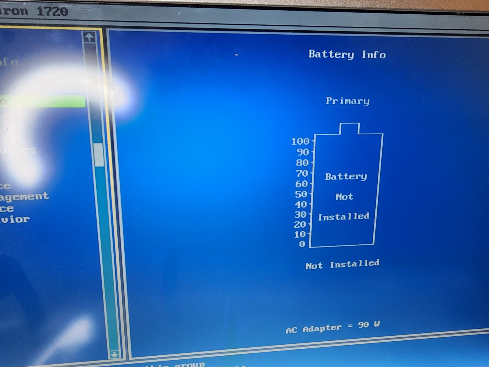 Dell Inspiron 1720 Core 2 Duo 2.0GHz 2GB RAM 160gb Hdd Boots To Bios