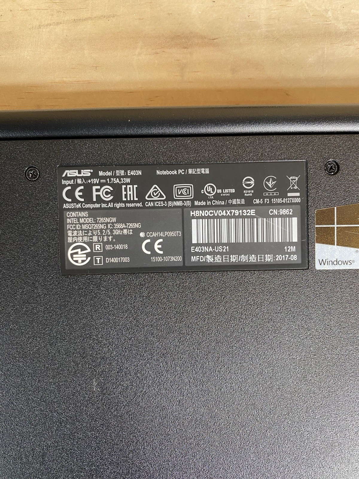 Asus E403S 14″ Laptop Pentium N4200@1.1 GHz/4Gb/120Gb SSD/Win 11 Home