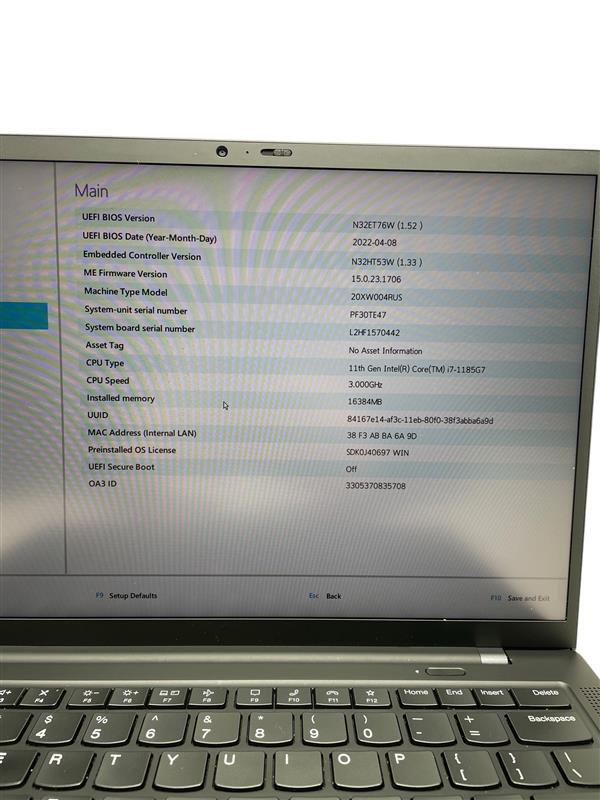 LENOVO THINKPAD X1 CARBON 9TH GEN i7 3.0GHz 16GB RAM 512GB SSD – Grade D