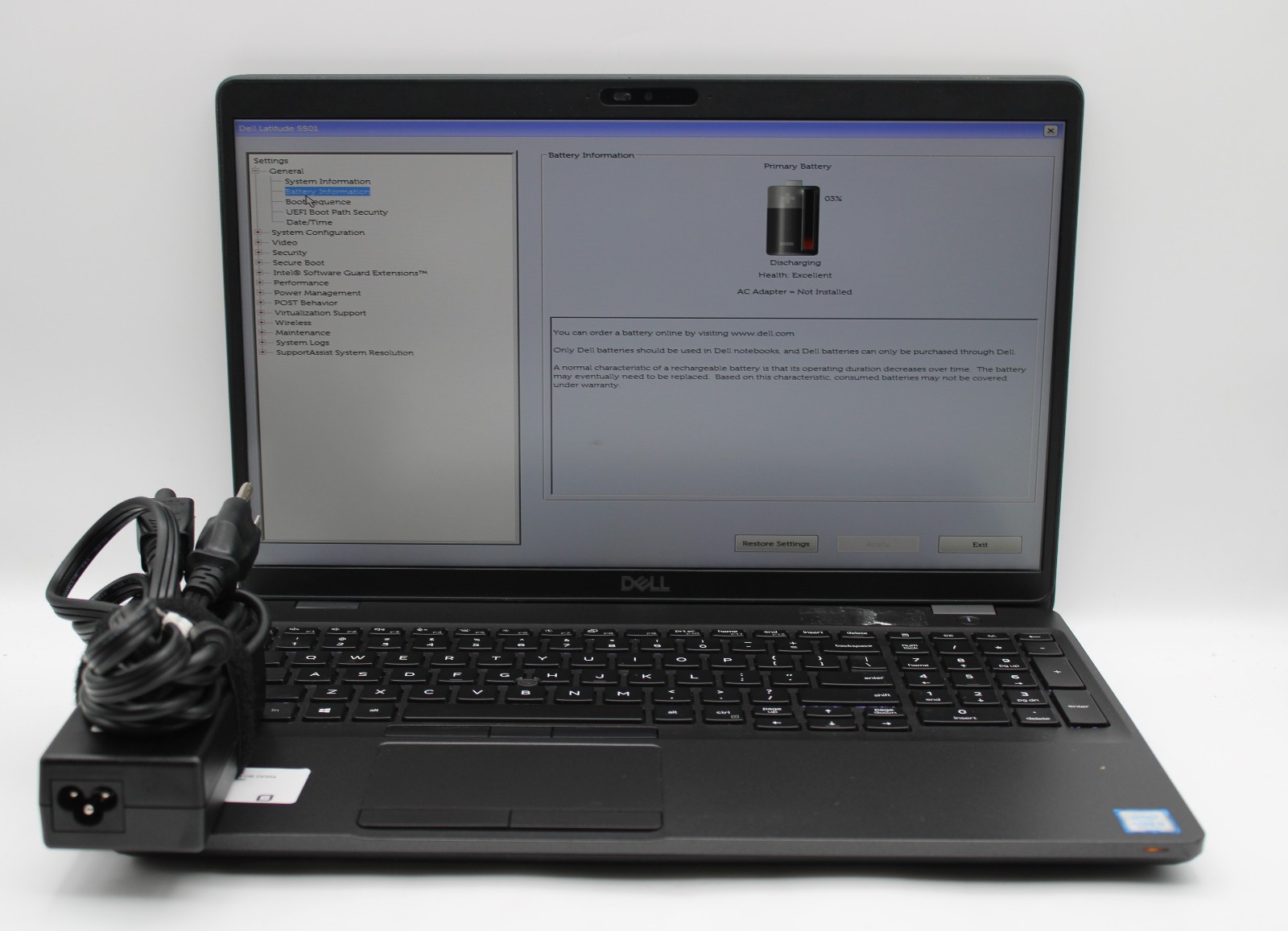 Dell Latitude 5501 i5-9400H @ 2.5 GHz 16GB RAM 256GB SSD No OS