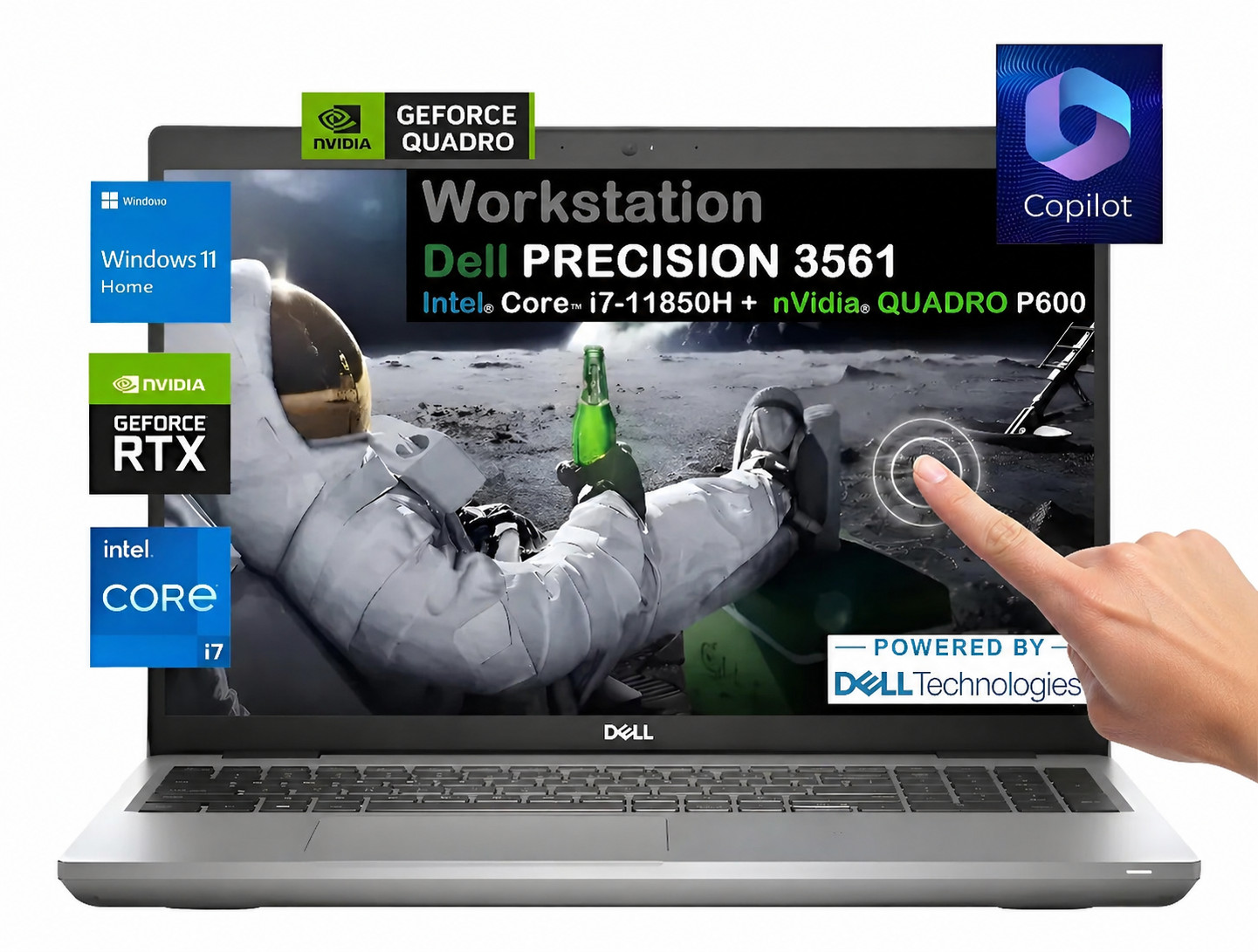 Dell Precision 3561 Touch FHD Intel i7-11850H 32GB RAM 512GB NVIDIA T600 Win 11P