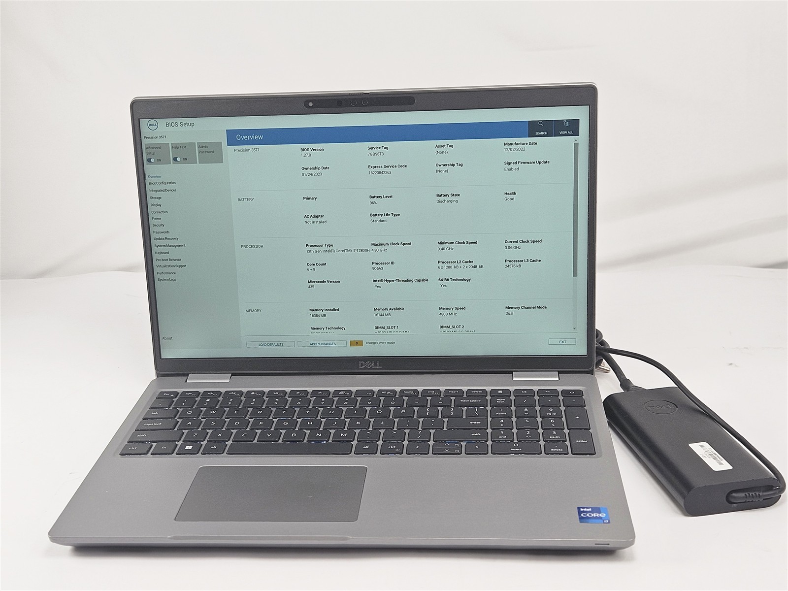 Precision 3571 Dell P104F i7-12800H 512GB SSD 16GB 15.6″ T600