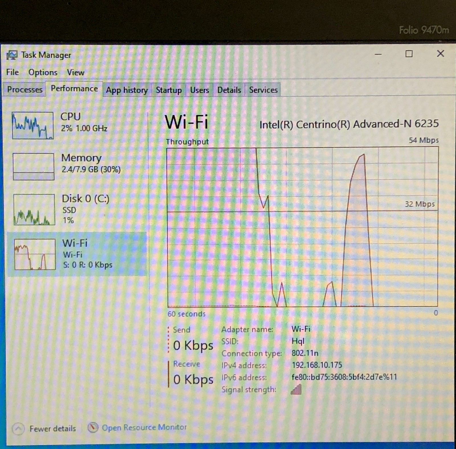 HP EliteBook Folio 9470M 14″ Ultrabook Intel Core i5-3337U 8G RAM 240G SSD Win10