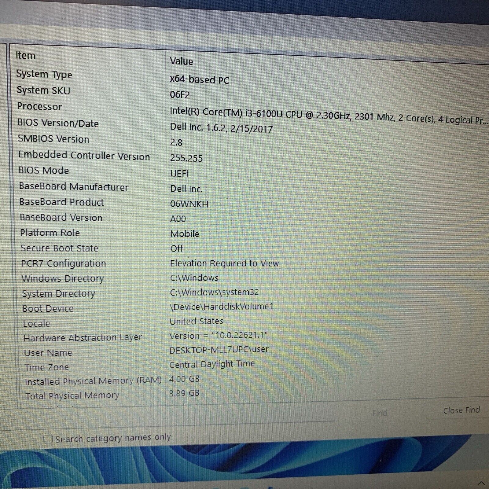 Dell Latitude 3470 14″ Intel Core i3-6100u 2.30GHz 4GB Ram 128 GB SSD W 11 Pro