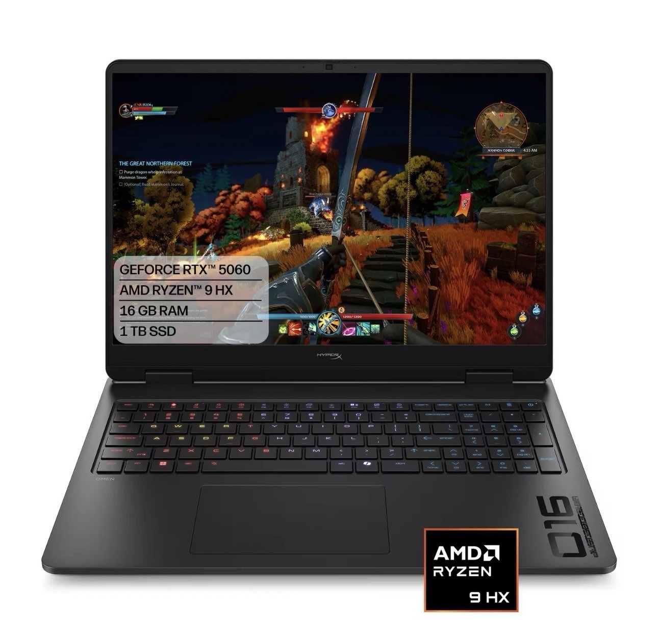 HyperX – OMEN 16″ 165Hz 2.5K OLED Gaming Laptop – AMD Ryzen 9 8940HX (2025) -…