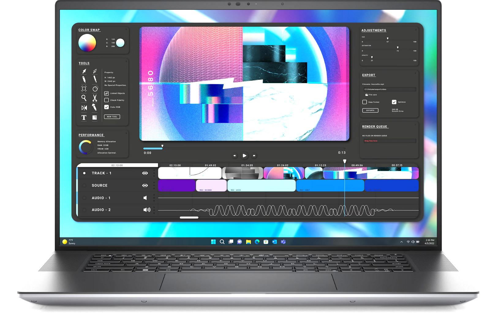 Dell Precision 5680 Workstation 16″ UHD+ Touch – i7-13th 32GB 1TB NVMe RTX A1000