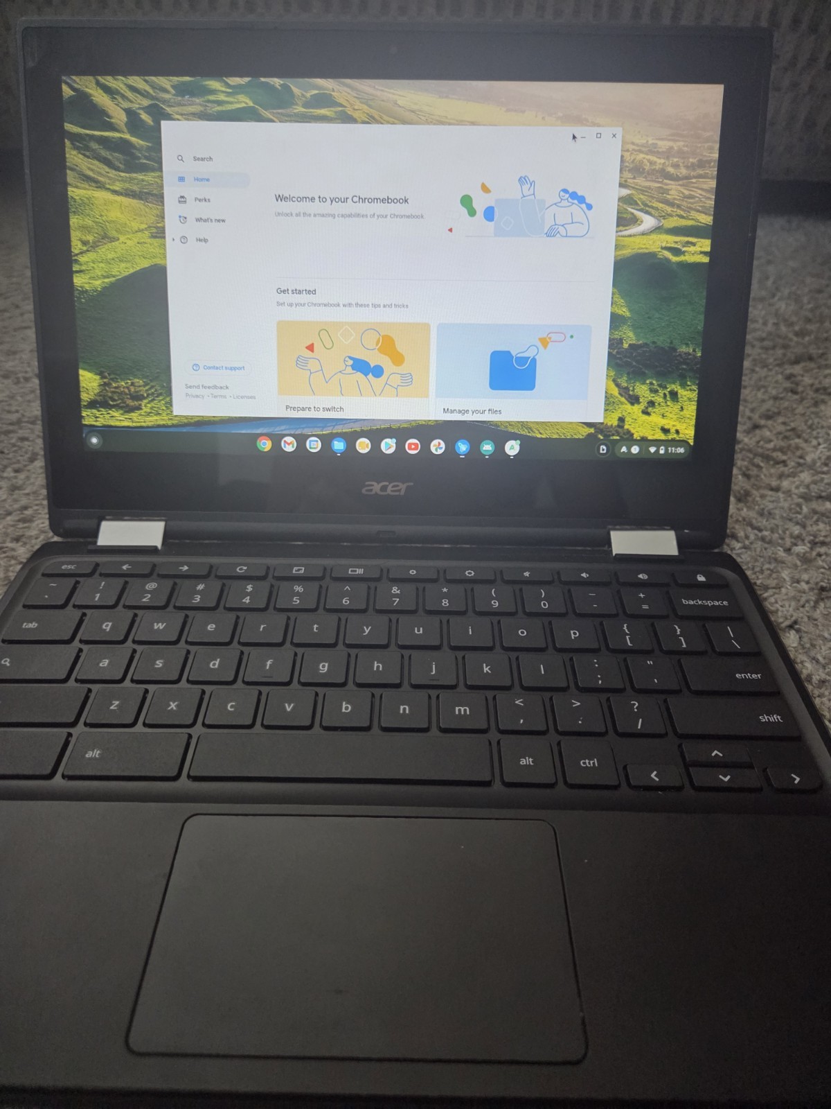 Acer Chromebook 11.6in Black 4GB eMMC Chrome OS Charger