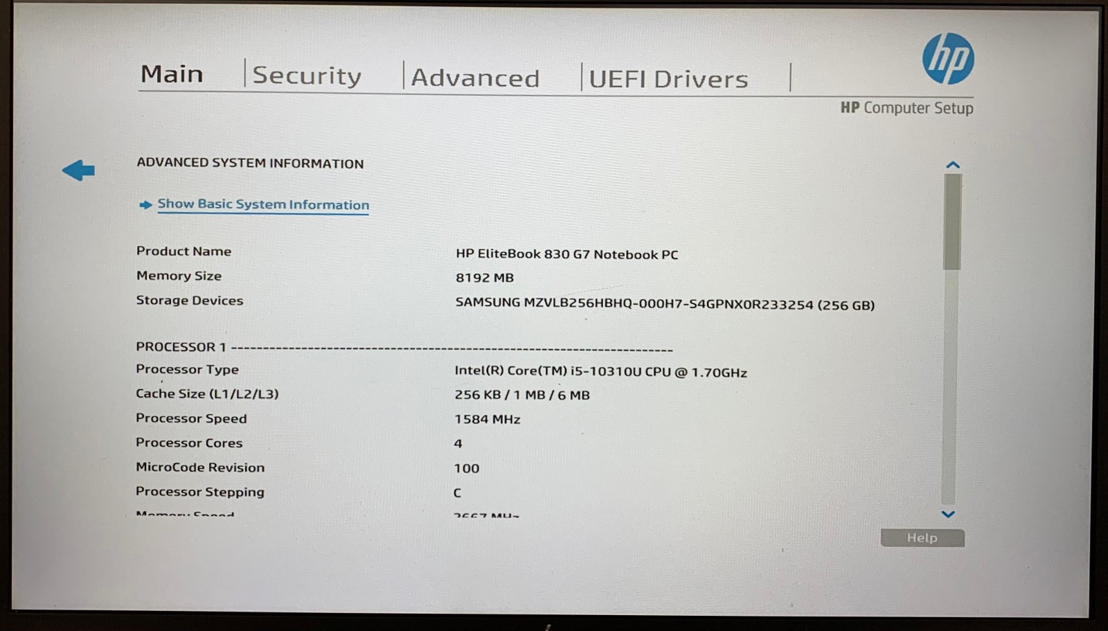 HP EliteBook 830 G7 13.3″ Laptop i5-10310U 8GB RAM 256GB NVMe, As Is