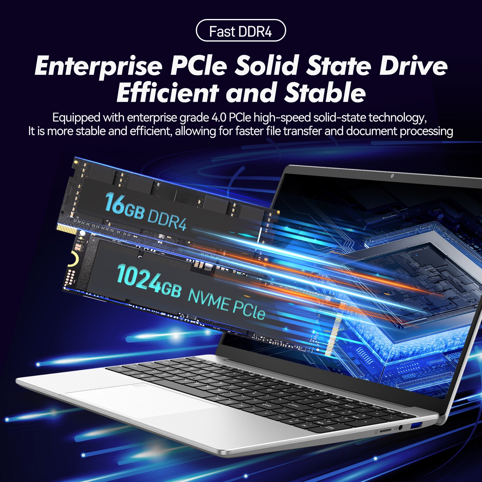 15.6inch FHD Laptop N95 4C4T Processor 16GB RAM 1TB SSD Win 11 Pro Supported US