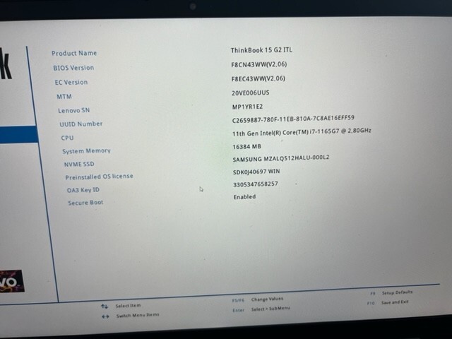 Lenovo Thinkbook 15 G2 ITL 15.6″ 512GB NVME 16GB RAM Intel I7 1165G7 2.8GHZ