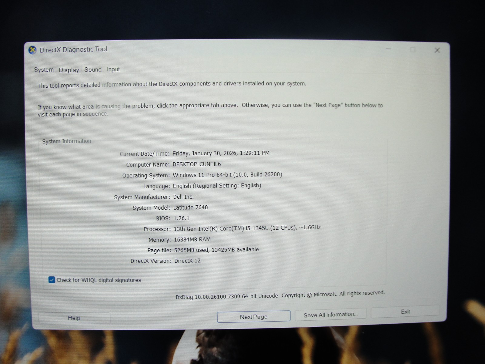 Dell Latitude 7640 16″WUXGA Core i5‑1345U 1.6GHz 16GB RAM 256GB SSD+Charger/vPRO