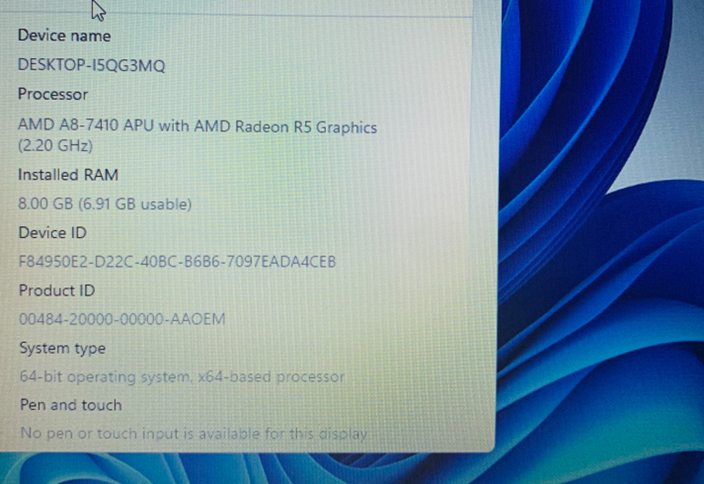 LENOVO G51-35 15.6″ Windows 11 ACTIVATED A8-7410 2.2/2.5GHZ 8GB RAM 500GB HDD
