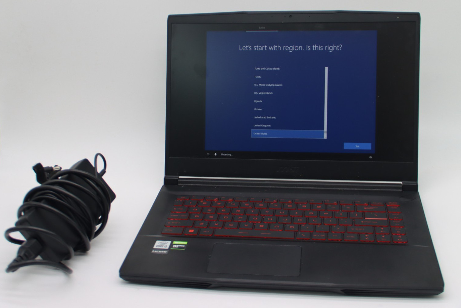MSI Thin GF63 15.6″ i5-10500H 2.5GHz 8GB RAM 256GB SSD GeForce GTX 1650