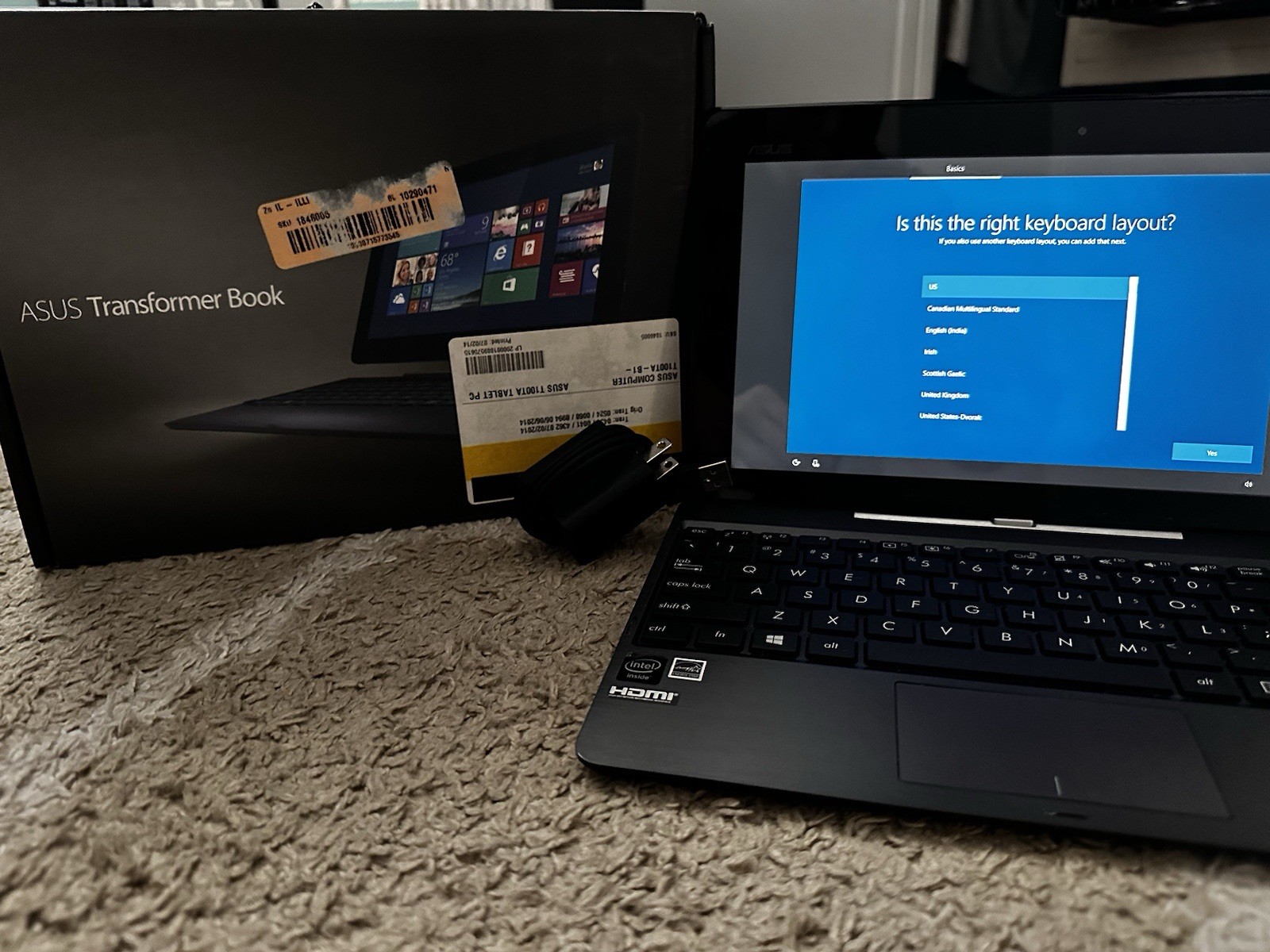 ASUS Transformer Book T100T Full Box Windows 10 Clean & Ready