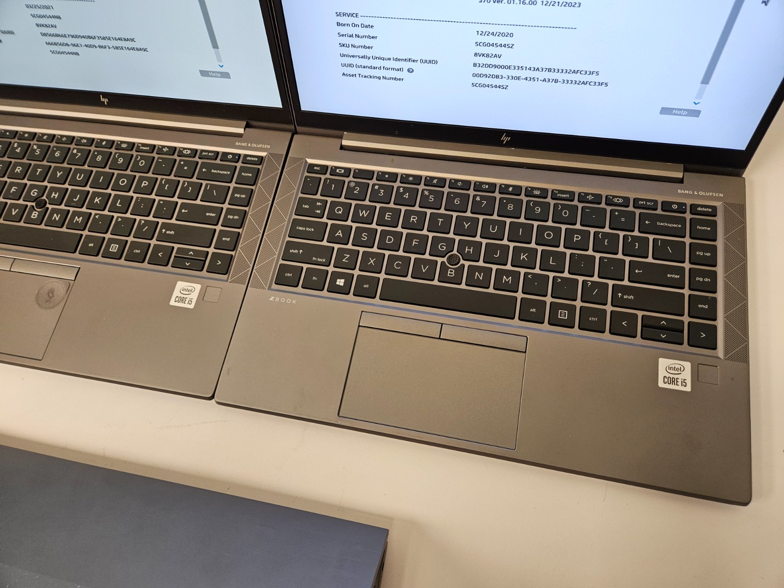 Lot of 5) HP ZBook Firefly 14 g7 i5-10210u @ 1.60 GHz 16GB RAM NO SSD/OS/AC