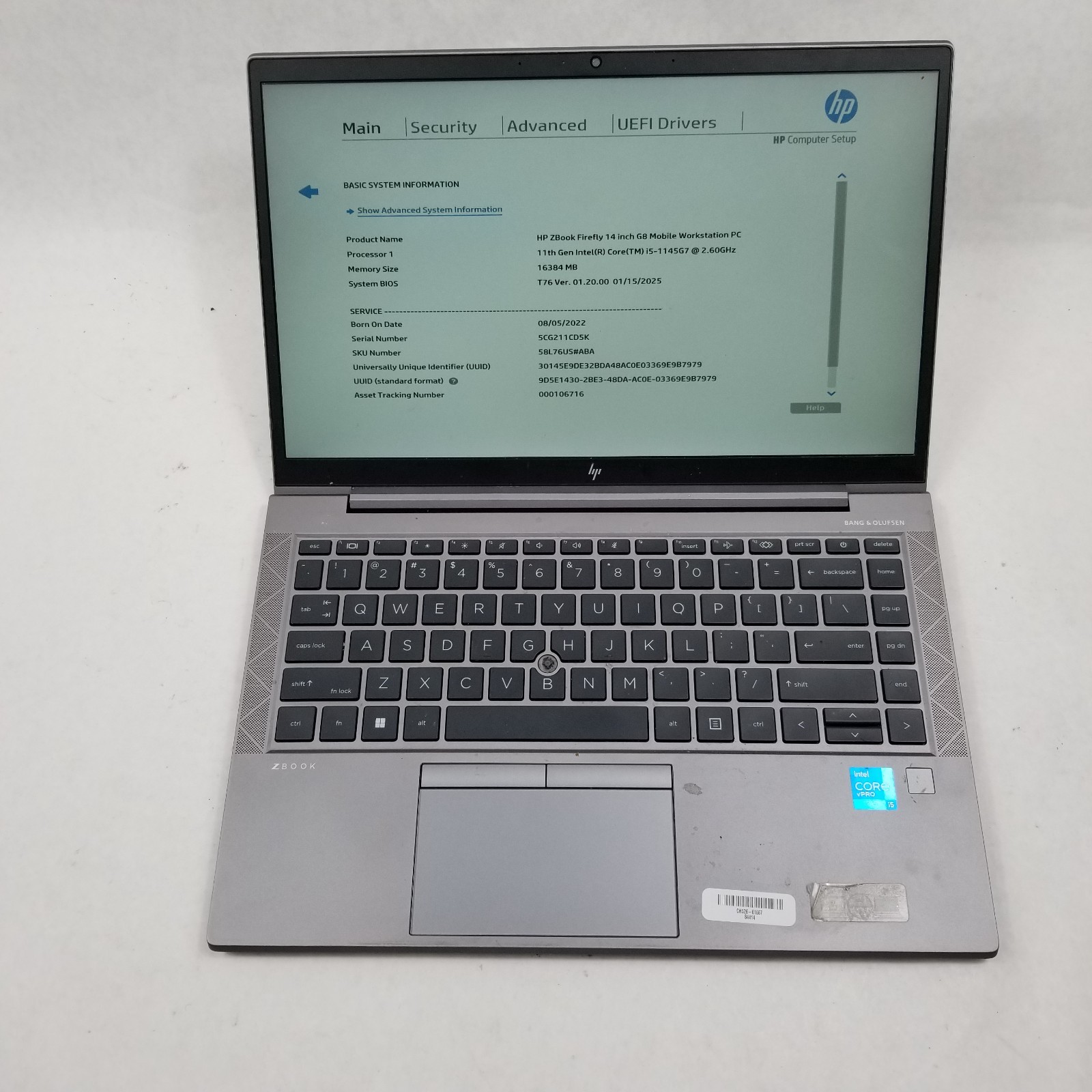 HP Zbook Firefly 14 G8 14″ Intel Core i5-1145G7 2.60GHz 16GB DDR4 512GB SSD