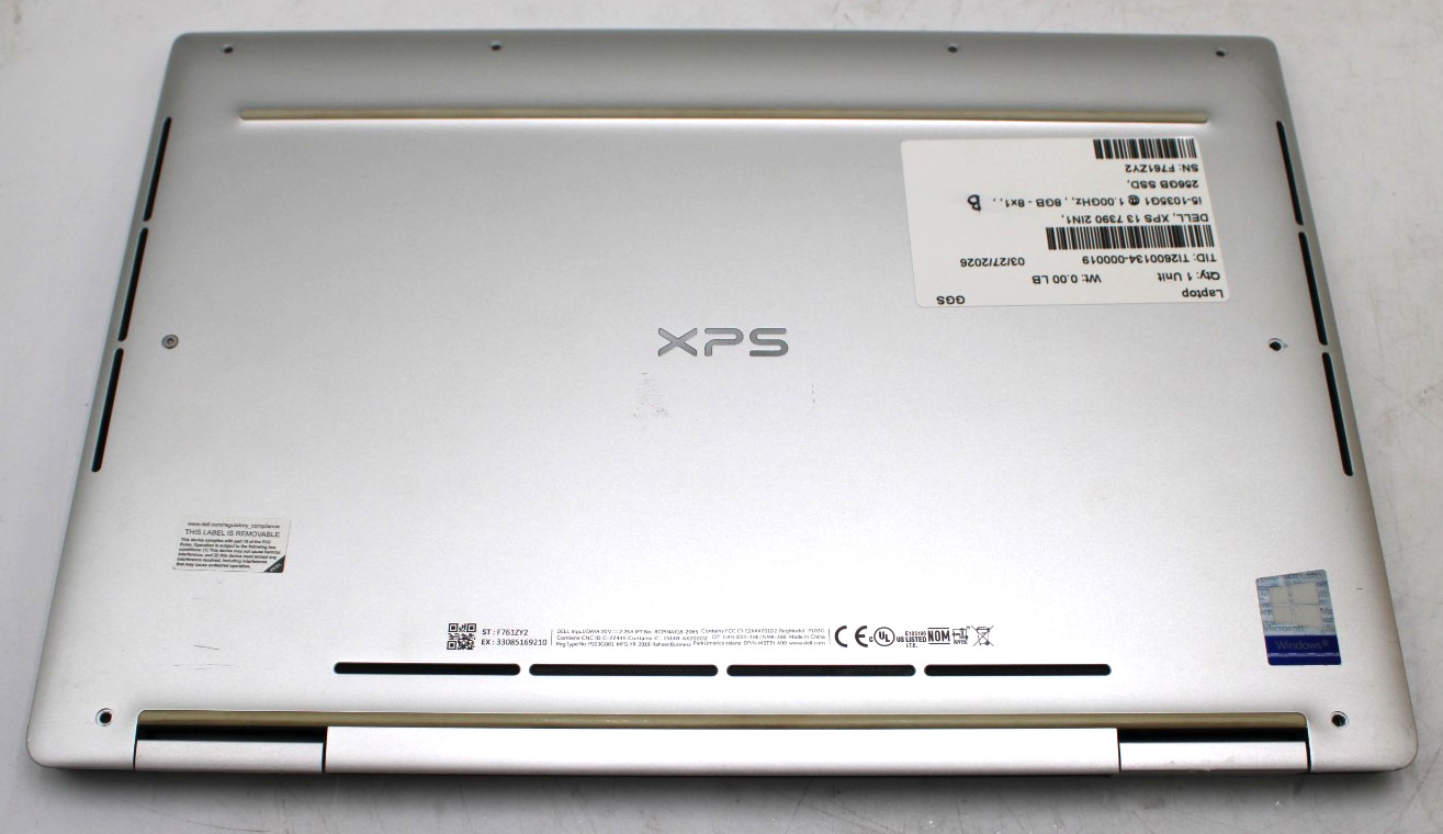 Dell XPS 13 7390 2-In-1 Touchscreen Laptop i5-1035G1 @ 1.00GHz 8GB RAM 256GB SSD