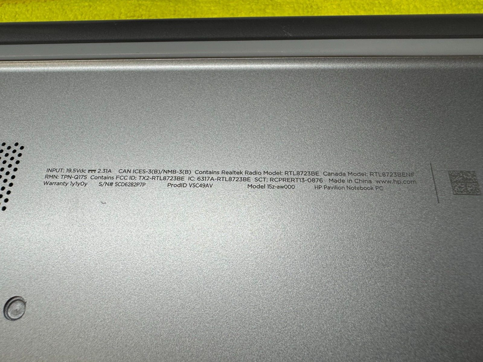HP Pavilion 15z-aw000 15.6″ AMD A9-9410 R5 @ 2.90GHz FOR PARTS