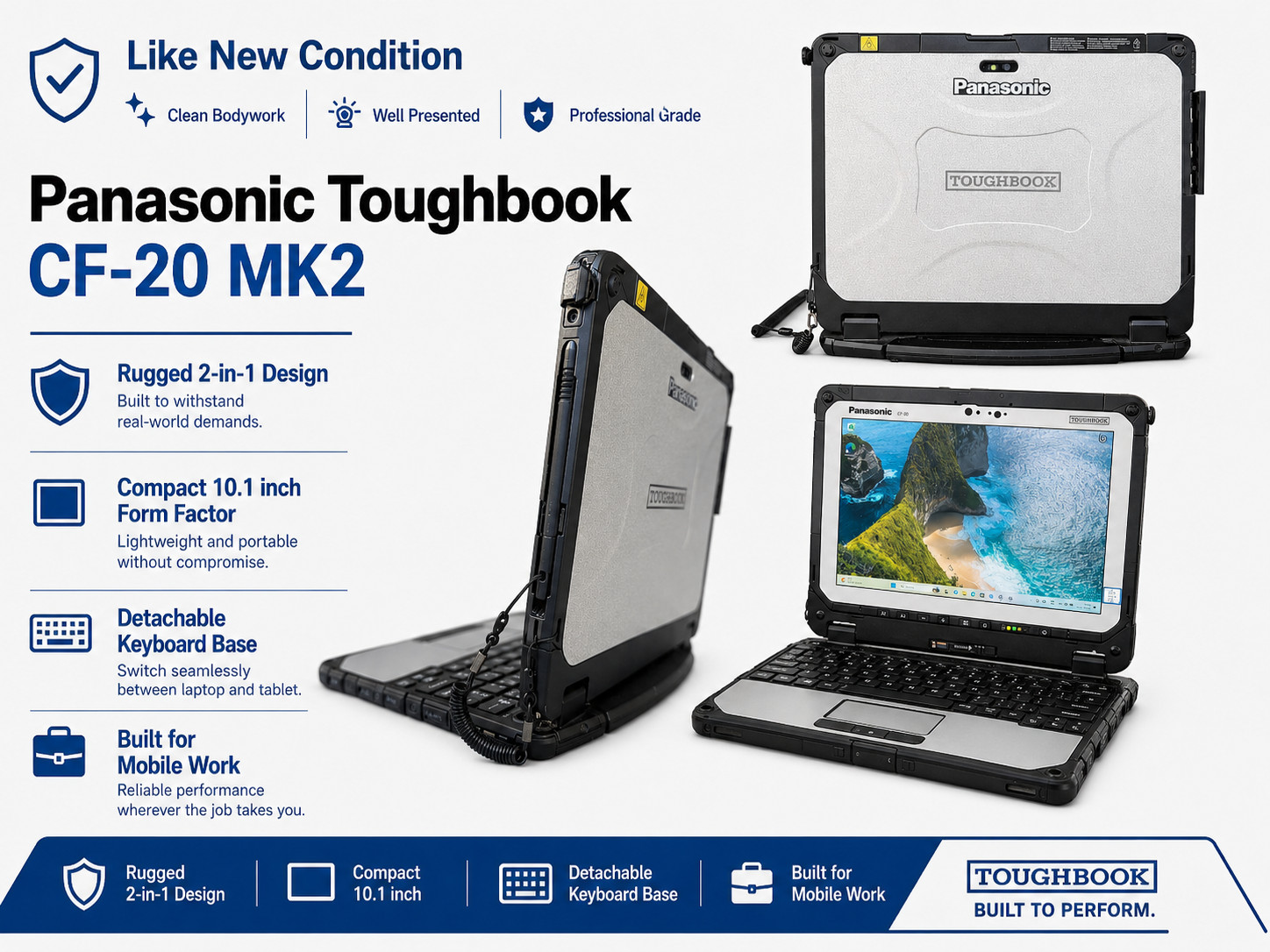 Panasonic Toughbook CF-20 MK2 1.60GHz i5-7Y57 16GB RAM 512GB 4G GPS SIM LAN 7th